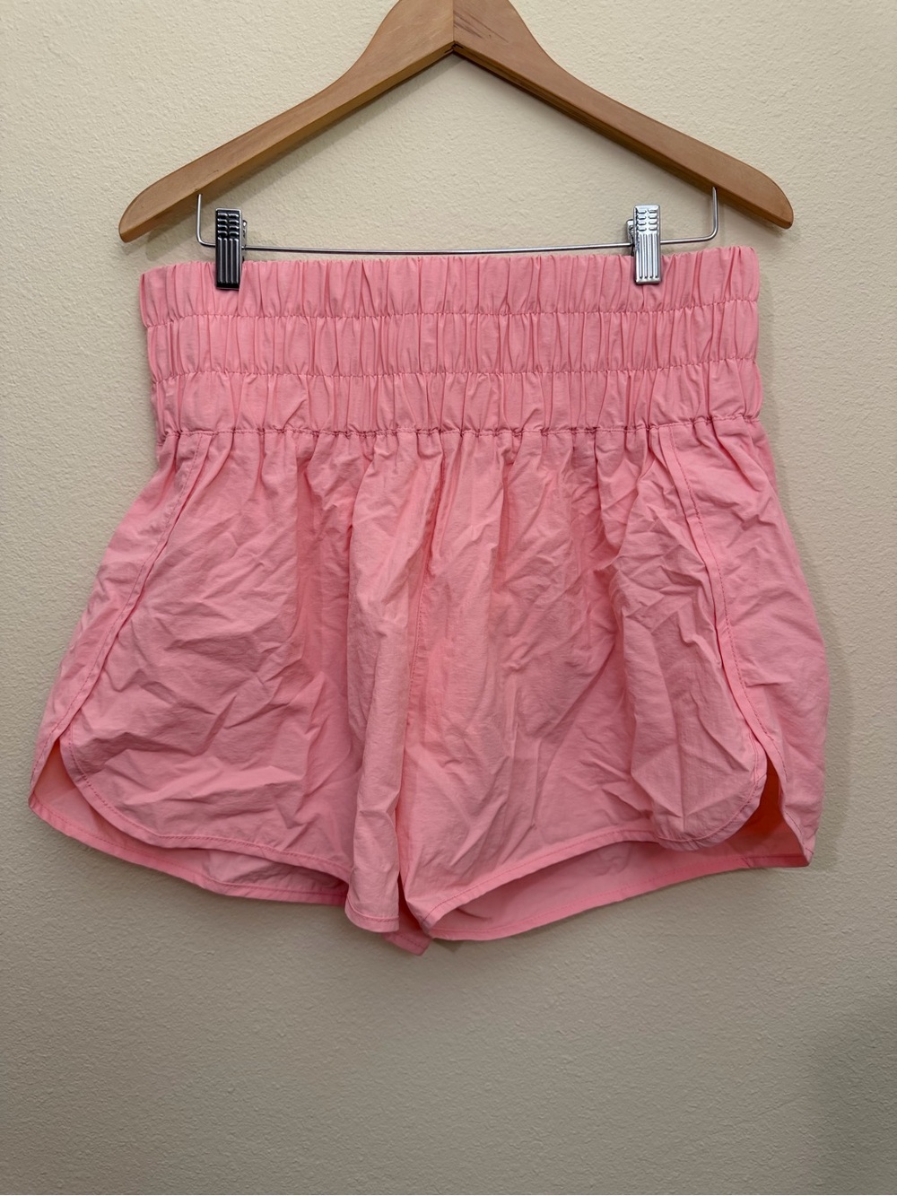 Zenana Outfitters Pink Smocked Waist Athletic Shorts